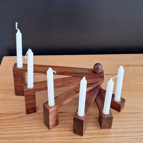 Tasmanian Blackwood Candle Holder with Candles