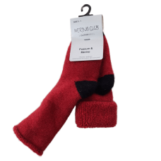 Possum Merino Blend Baby Socks - Red
