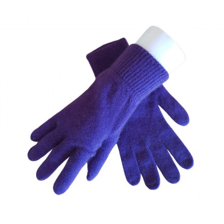 Possum Fur & Merino Wool Gloves | Purple