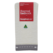 Thermal Bed Socks - Grey Trim, Medium