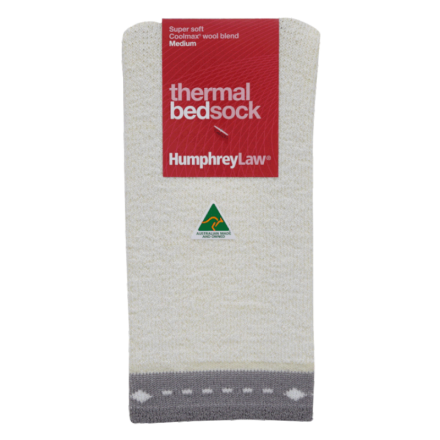 Thermal Bed Socks | Grey Trim | Medium 