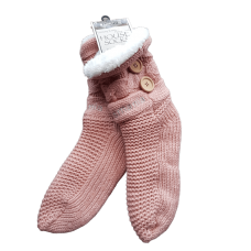 House or Slipper Socks Fleecy Lined - Dusky Pink, Tasmania