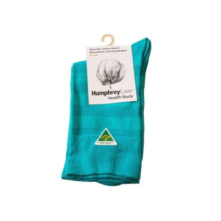 Cotton Blend Health Socks |Aqua Self Stripe | Made in Australia by Humphrey Law