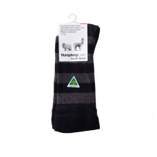  Alpaca & Merino Wool Health Socks | Black & Grey Stripe 