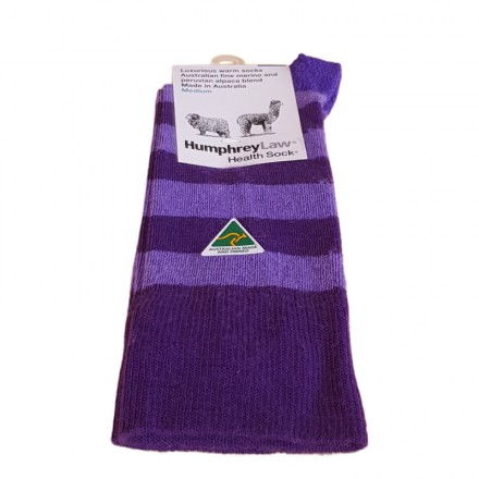 Merino & Alpaca Wool Purple Stripe Socks | Humphrey Law
