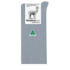 Alpaca Wool Blend Health Socks - Silver Grey