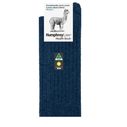 Alpaca Wool Blend Health Socks | Denim Blue | Humphrey Law Australia