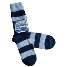  Possum Fur & Merino Wool Socks - Black & Oatmeal Stripe