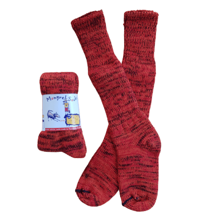 Pure Merino Wool Orange Fleck Socks | Longer Length