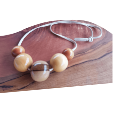 Striking Wooden Bead Necklace